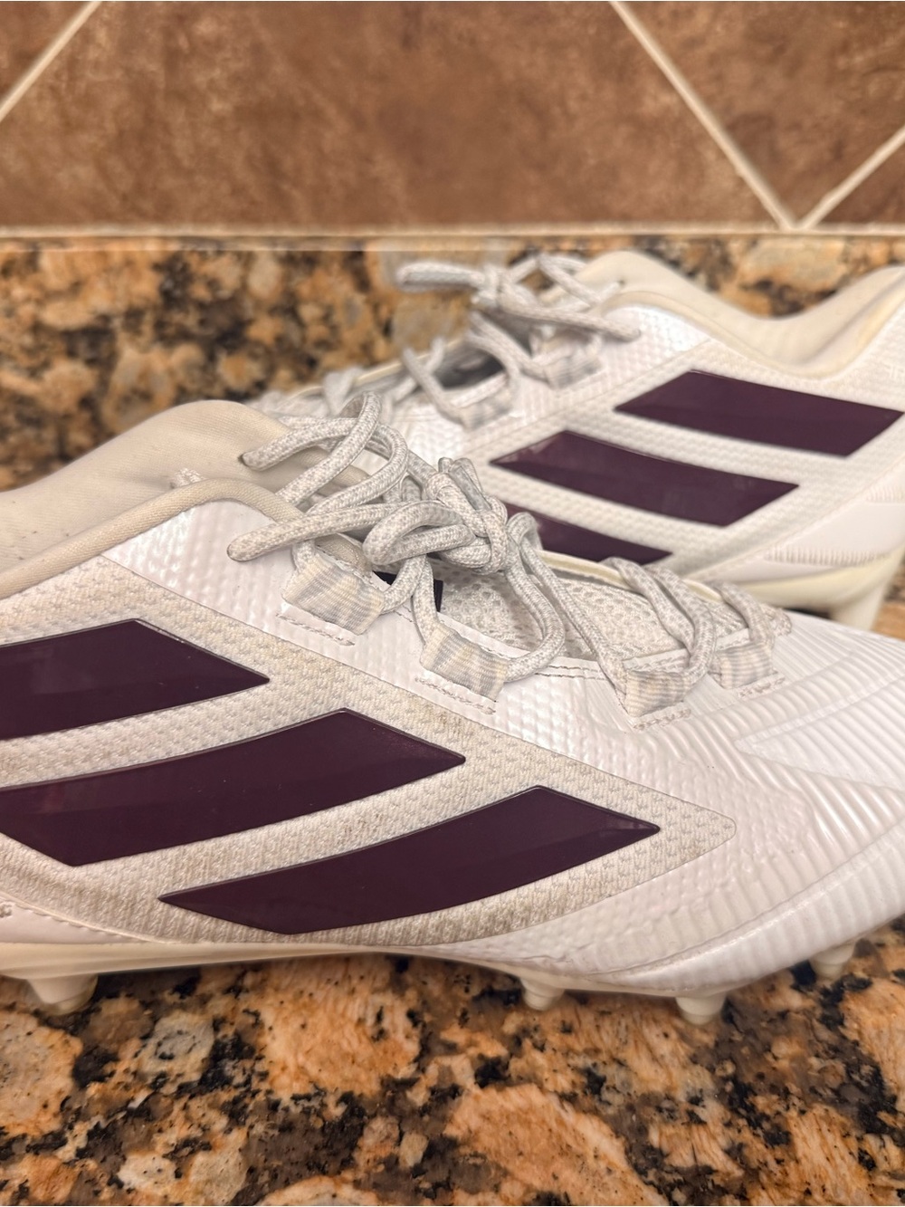 Adidas Freak X Carbon Mid Football Cleats EG6292 Men Size 12.5 White Red EUC
